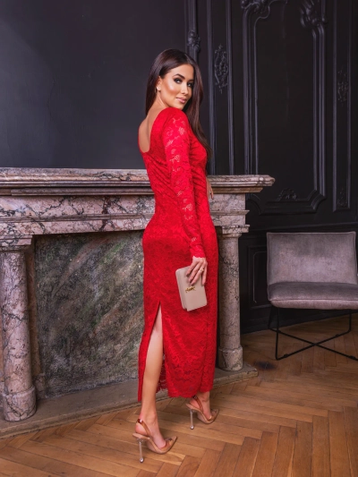 Royalfashion Dámske midi šaty z čipky