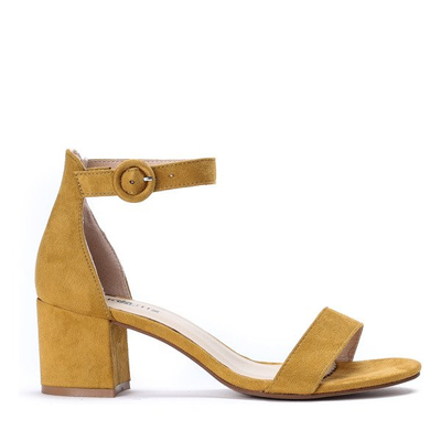 Żółte sandały na słupku Madeleine - Obuwie