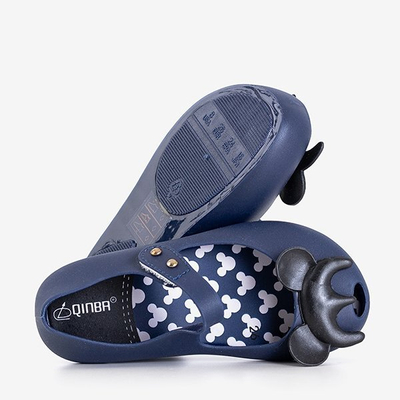 Detské tmavomodré meliski s dekoráciami od Blanky - Obuv