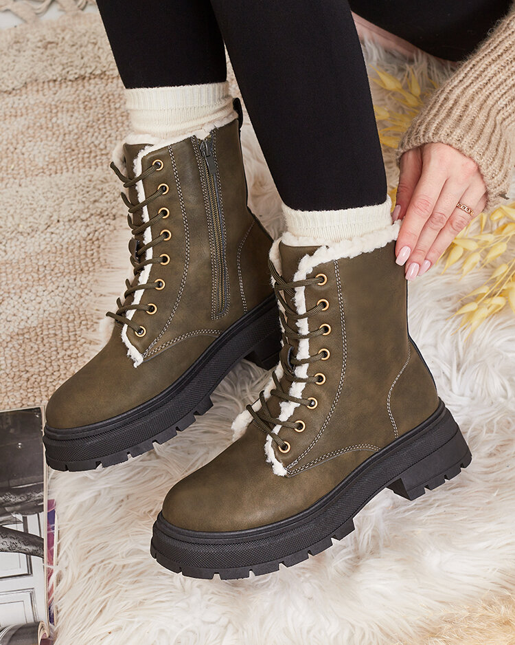 Royalfashion Dámske matné čižmy s ovčou kožou Pihophil