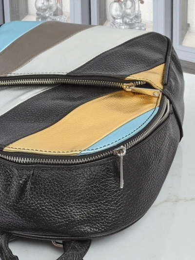 Royalfashion Dámsky batoh z eko kože s pruhmi Metallic Stripes