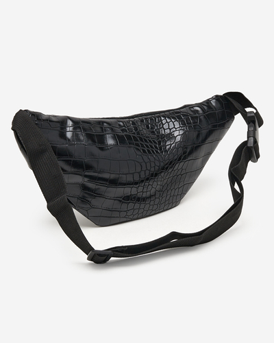 Čierna dámska kabelka cez pás s razením - Doplnky