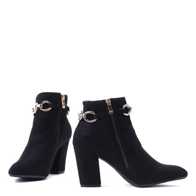 Czarne botki z łańcuszkiem Jolie - Obuwie