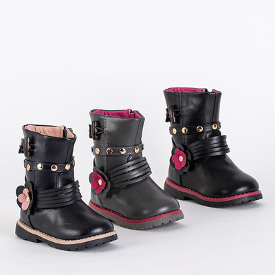 Šedé detské čižmy z eko kože Kisso- Footwear