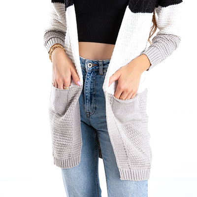 Cardigan dámsky farebný s vreckami - Oblečenie