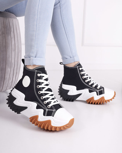 OUTLET Čierne dámske športové topánky a'la tenisky Oqapi - Obuv