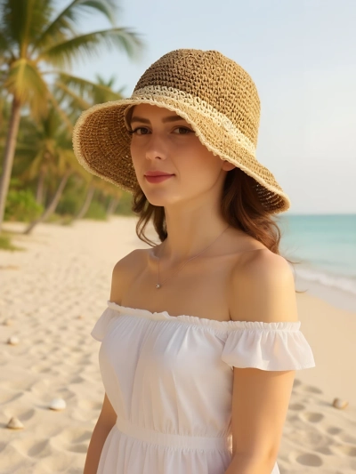 Royalfashion Dámsky slamený klobúk Sun Bloom
