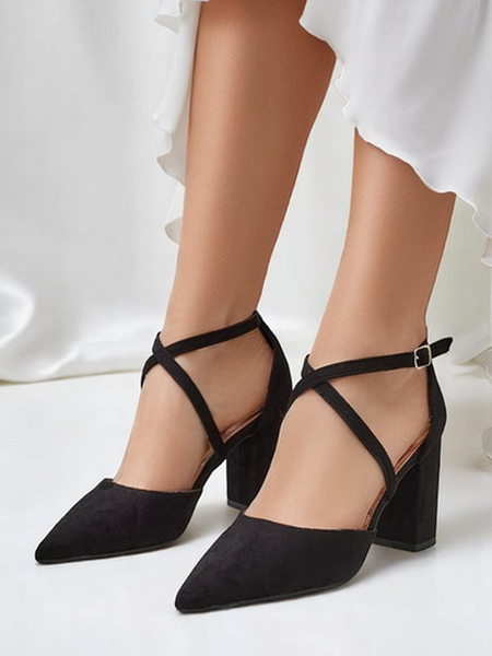 Royalfashion Dámske eko-semišové lodičky s remienkami Kanastru