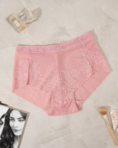 Royalfashion Dámske sieťované nohavičky v ružovej farbe