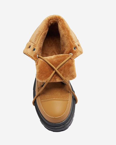 OUTLET Dámske zateplené trapérové čižmy v ťavej farbe Norisis - Obuv