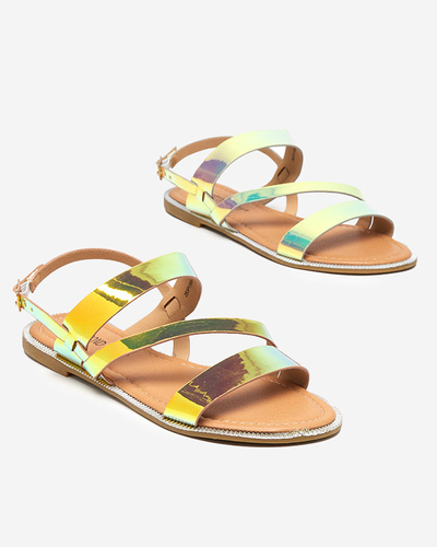 Zlaté dámske holografické sandále Ajazz- Footwear