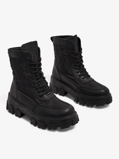 Eko usnjeni ženski gležnarji s vezalkami Solvi