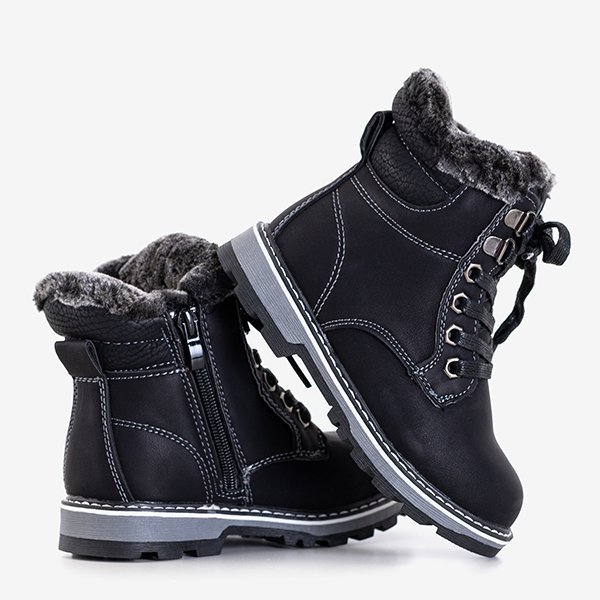 Čierne chlapčenské turistické topánky Vadik - Obuv