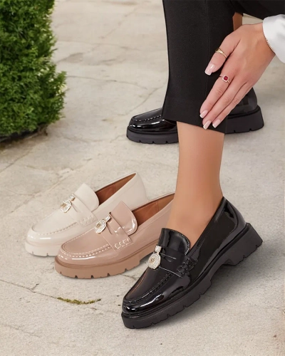 Royalfashion Dámske lakované mokasíny Bemies