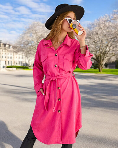 Royalfashion Dámsky kabát košeľového typu