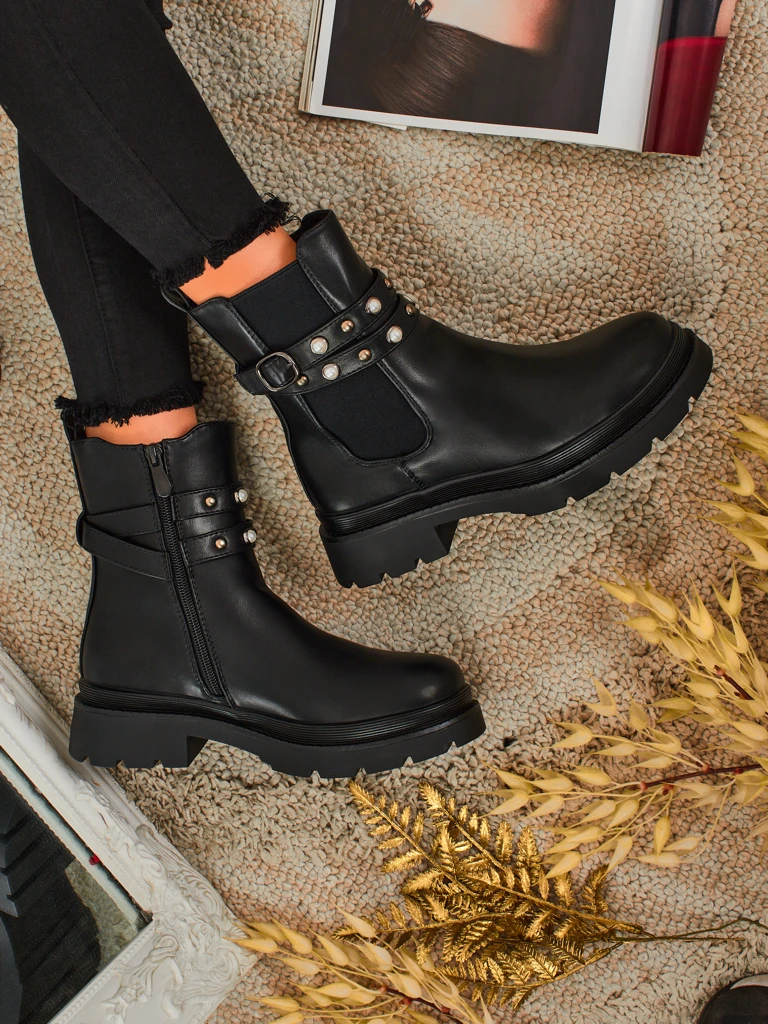 Visoki ženski gležnarji iz eko usnja Pearl Mist