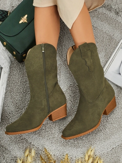 Ženski kavbojski škornji iz eko semiša SpireHush