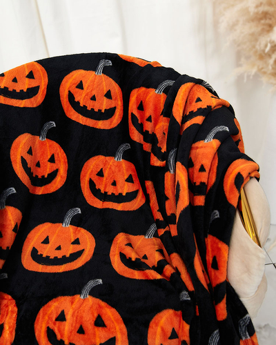 Royalfashion Halloweenska deka prehoz na posteľ v tvare tekvice 160x200