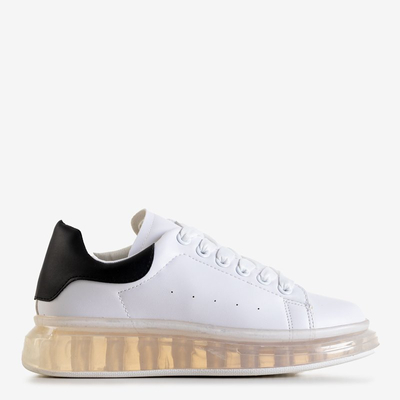 Biele športové topánky s čiernou vložkou Garcia - Obuv