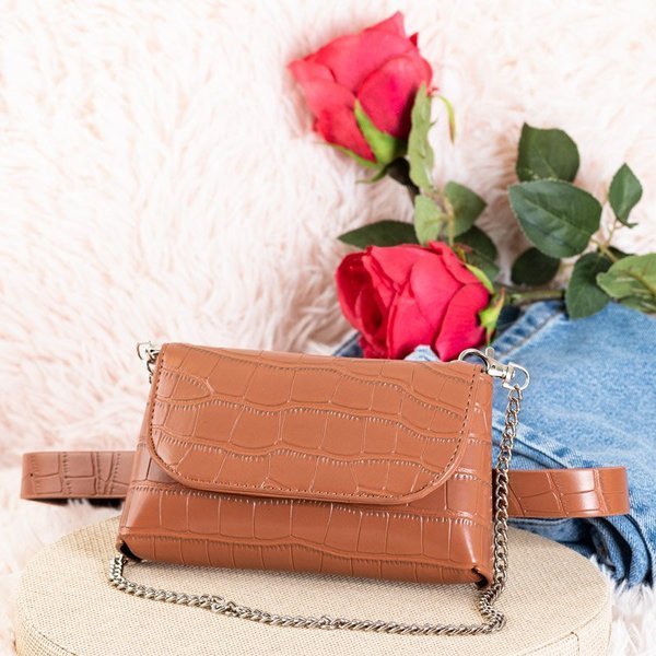 Hnedá kabelka z hadej kože - Kabelky