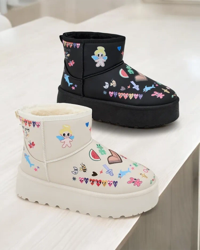 Royalfashion Krátke ženské snehule s nálepkami Hanaga