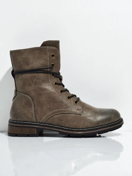 Botki Damskie Flora Zielone Skórzane Eleganckie na Jesień