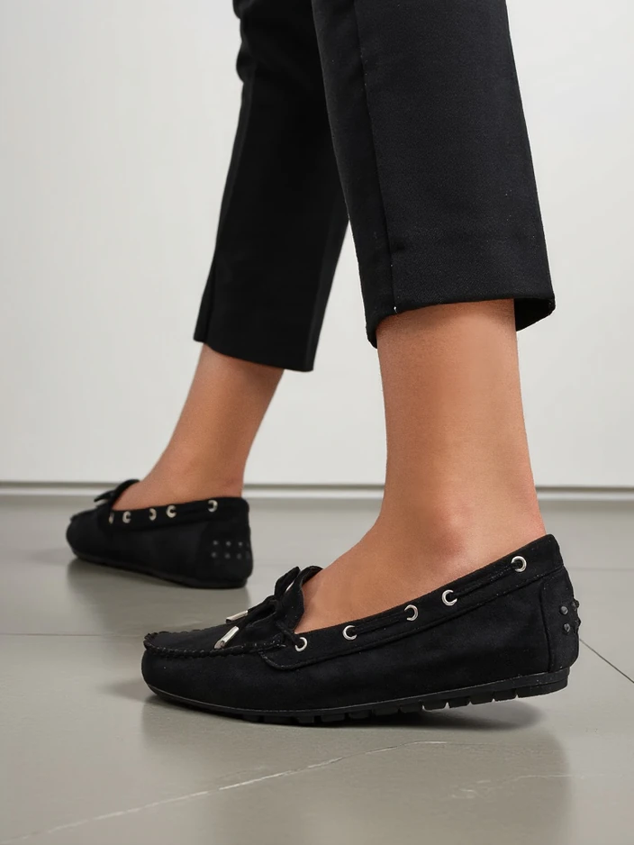 Royalfashion dámske ekologické semišové mokasíny Ziferte