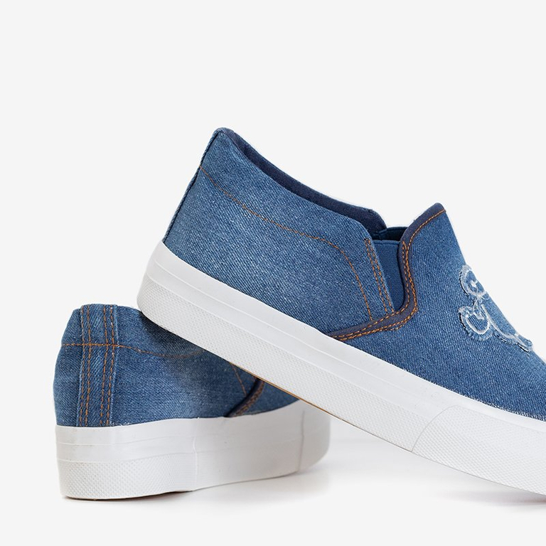 Tmavomodré dámske tenisky na platforme Boatik - Obuv