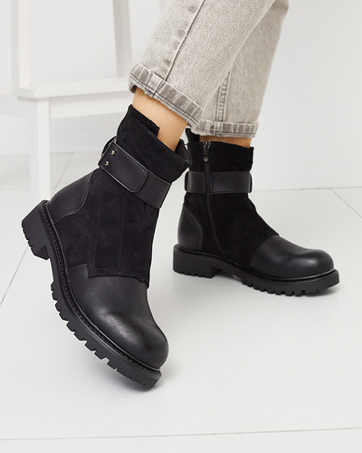 Čierne dámske čižmy bez podpätku s plochým podpätkom Wetefa - Obuv