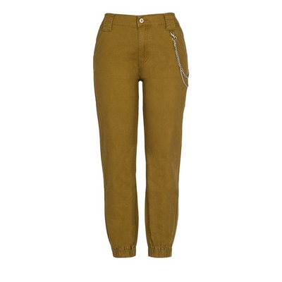 Dámské nákladní kalhotky s hořčicí s řetízkem - Kalhoty 1