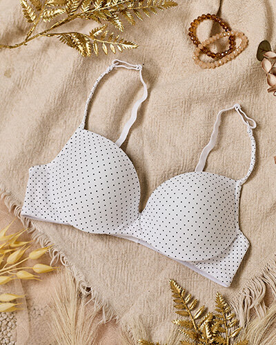 Royalfashion Dámska bodkovaná podprsenka