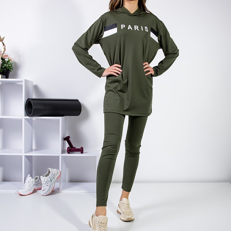 Dámska zelená športová súprava s nápisom - Oblečenie