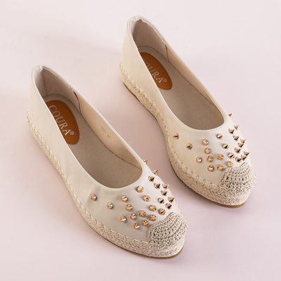 Béžové dámske espadrilky s tryskami Edmaria - Obuv