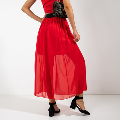 Dámska červená maxi sukňa - Oblečenie