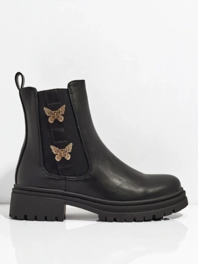 Eko usnjeni ženski gležnarji z metulji Bravelle