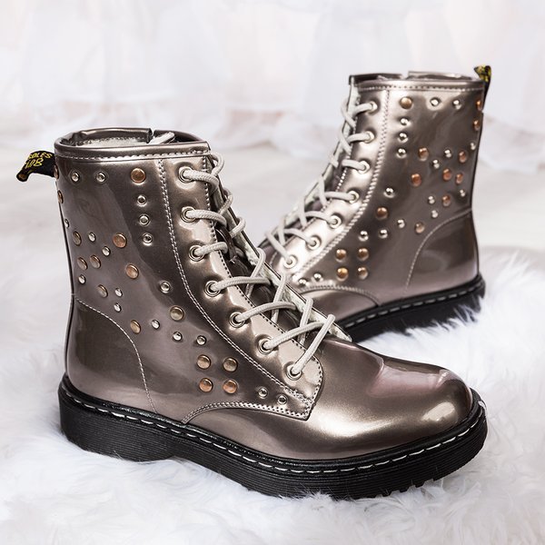 Šedé kabelky s lakovanou povrchovou úpravou Knoxville - Obuv