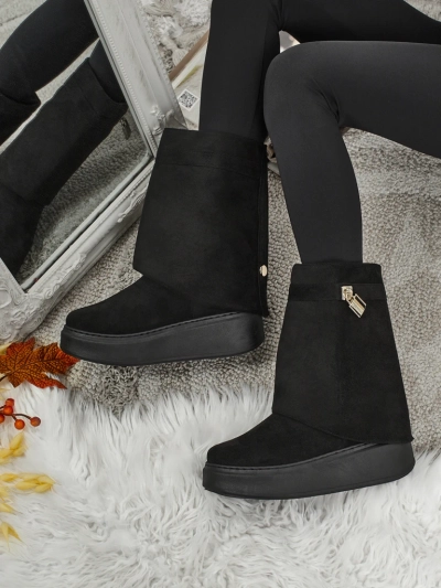 Kratki ženski škornji a'la za sneg z zgornjim delom, ki se zapenja Elizze