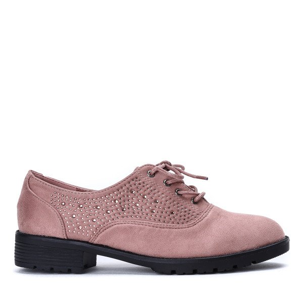 Różowe półbuty z cyrkoniami Ashllea - Obuwie