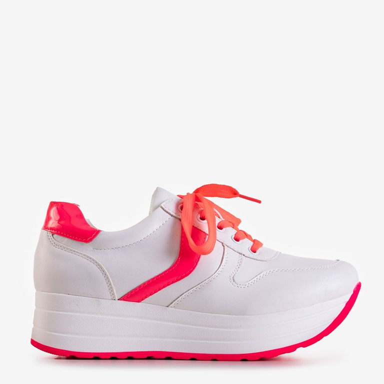 Biele a ružové športové tenisky pre ženy na platforme Dahn - Obuv