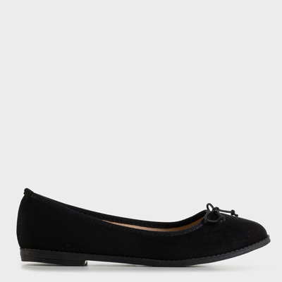 Čierne dámske baleríny s mašľou Doritel - Obuv