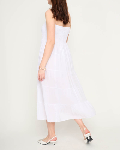 Biele midi šaty PLUS SIZE - Oblečenie
