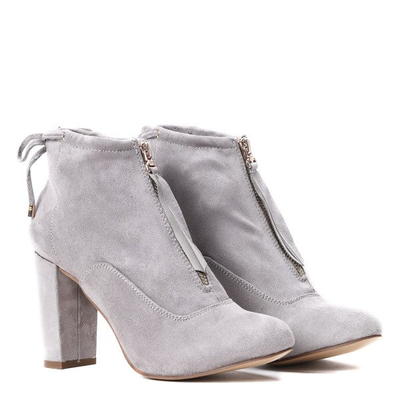 Szare botki na słupku Magic- Obuwie