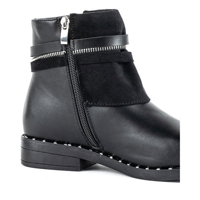 Čierne ploché členkové topánky Oklahoma - Obuv