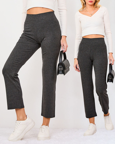 Royalfashion Šedé dámske látkové nohavice