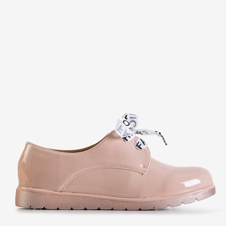 Dámske topánky v práškovej farbe lakované stuhou Ninetti - Obuv