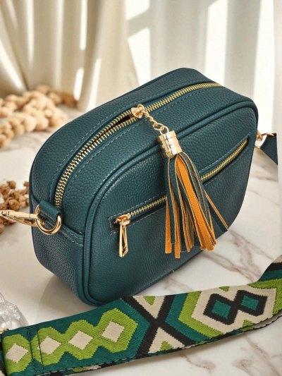 Royalfashion Mala ženska torbica iz eko usnja s pisanim pasom Kovi Lace