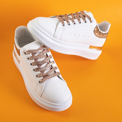 Biele a zlaté dámske športové topánky Pamelia - Oblečenie