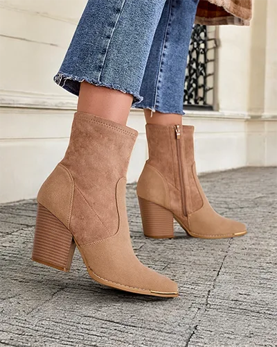 Royalfashion Dámske kotníkové topánky z ekokože na päte Gris