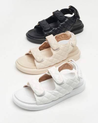 Dámske biele prešívané sandále Acuq - Obuv