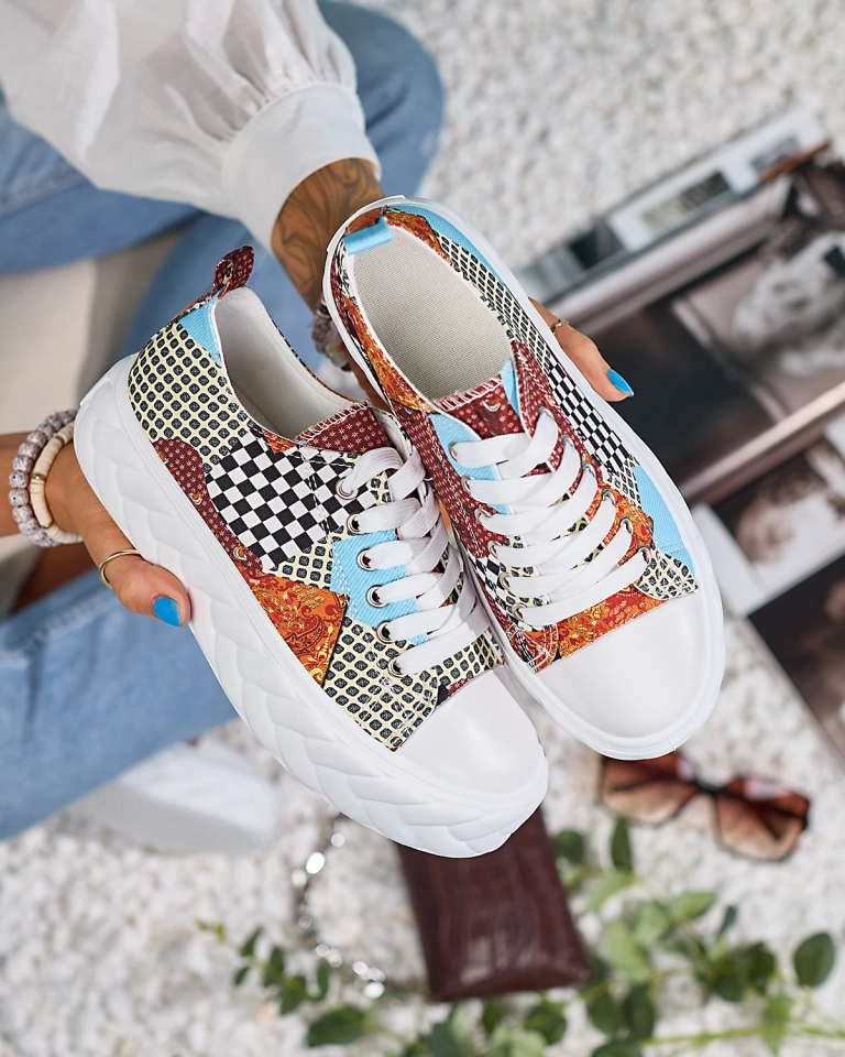 Royalfashion Vzorované dámske tenisky na platforme Leterina